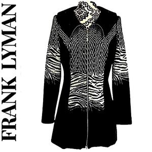 Frank Lyman. For Melanie Lyne. NWT. Zip up zebra print midi dress/ blazer. SZ 8.